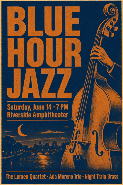 Póster de noche de jazz: GPT Image 2