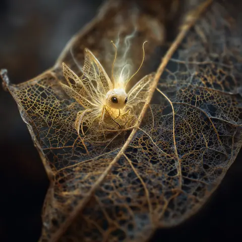 Ảnh macro chiếc lá khô