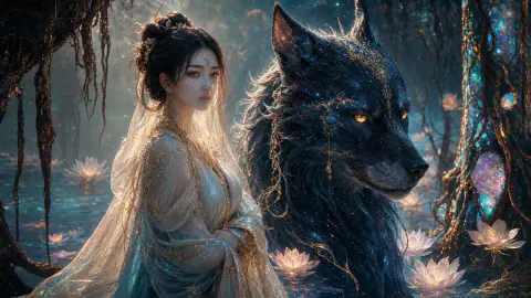 Người phụ nữ che mạng và chó sói