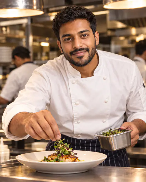 El mismo hombre como chef: GPT Image 2.5 Flare