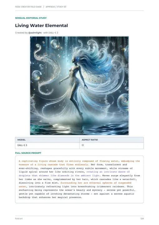 Elemental de agua viviente — página 124 de la guía incluida