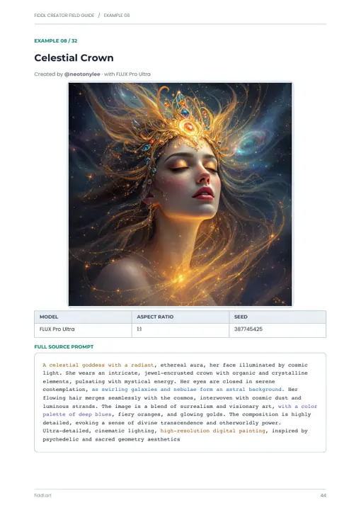 Corona celestial — página 44 de la guía incluida