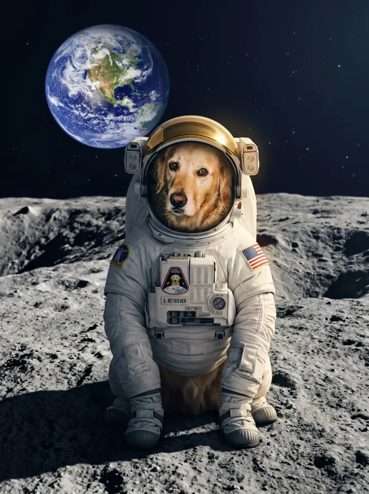 Perro como astronauta