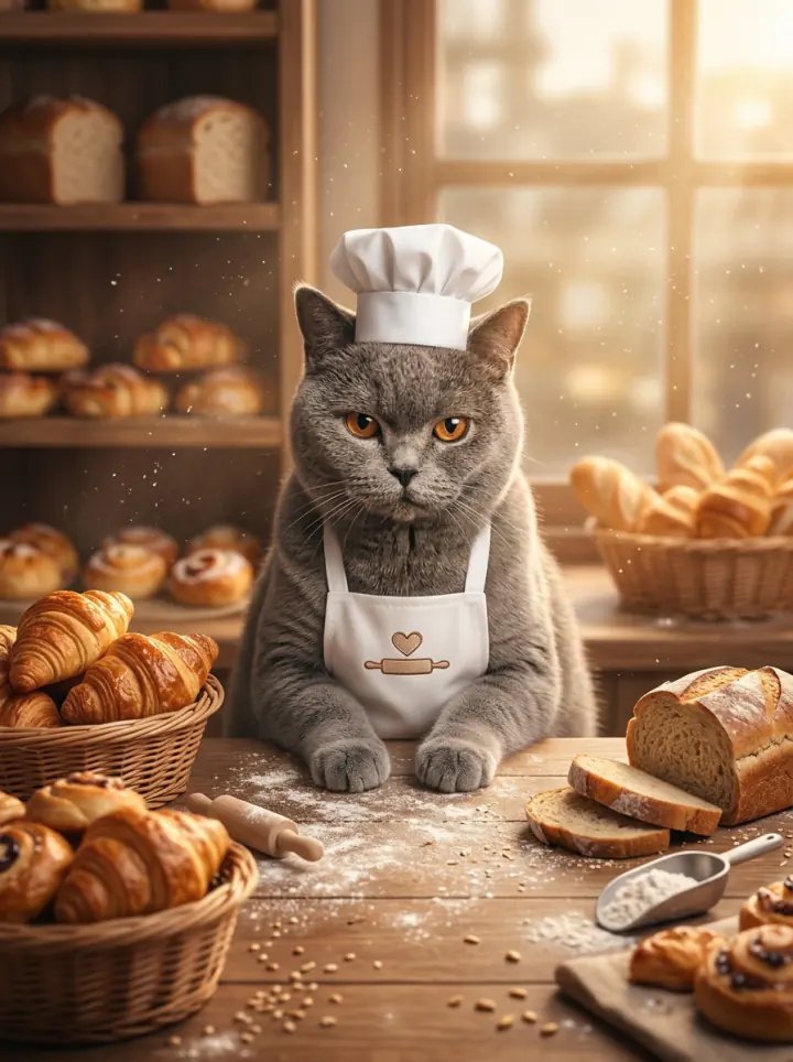 Gato como pastelero