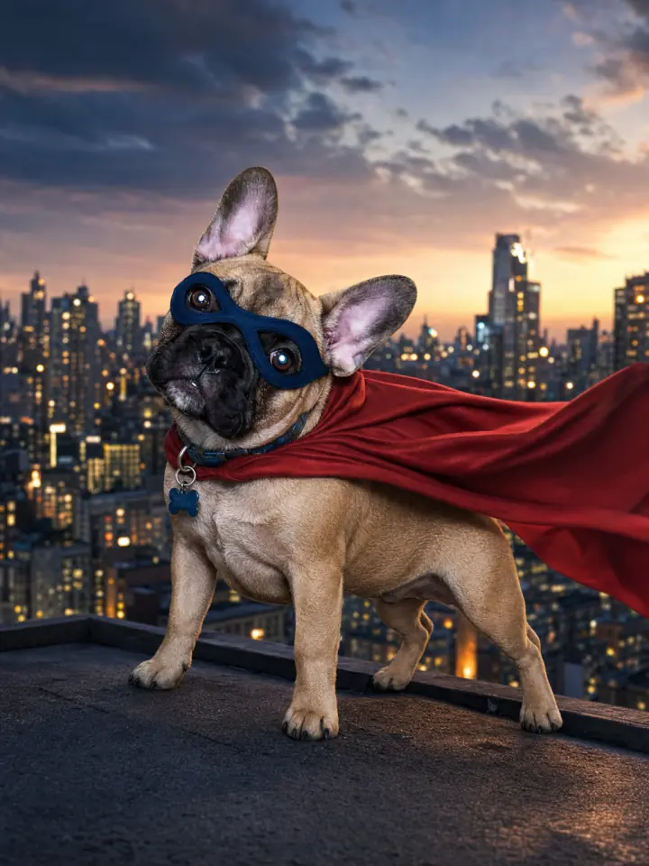 Perro como superhéroe
